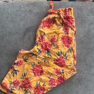 ASOS high waisted floral wide leg pant plu…